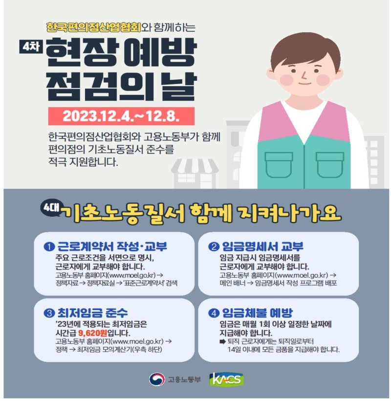 알바생에 근로계약 안지키는 편의점..정부 집중 점검 나선다