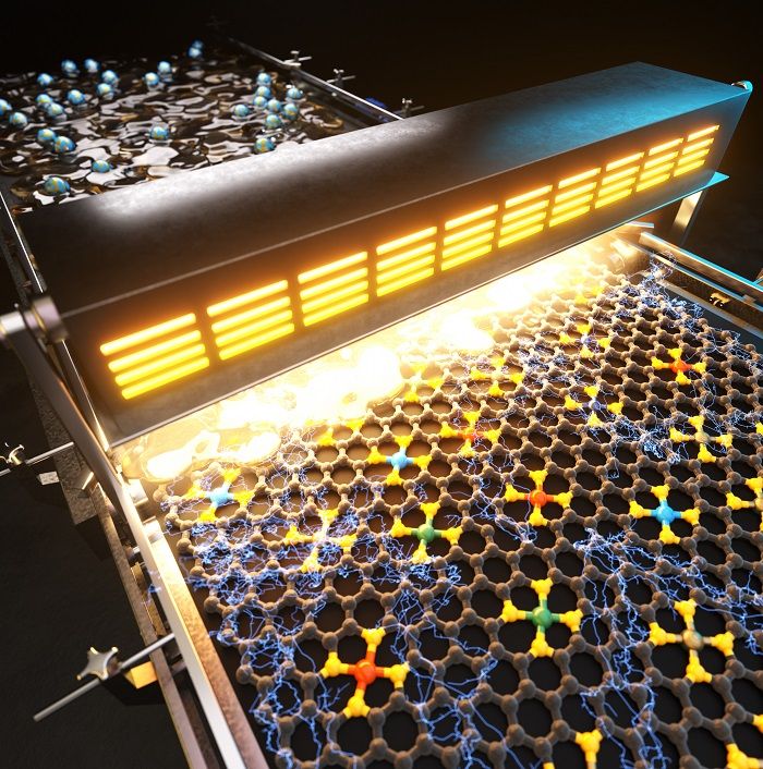 한국과학기술원(KAIST) 최성율·김일두 교수팀이 개발한 짧고 강한 빛만으로 촉매를 합성하는 방법을 개발했다. 사진은 '에이씨에스 나노(ACS Nano)' 12월호에 실릴 속표지. KAIST 제공