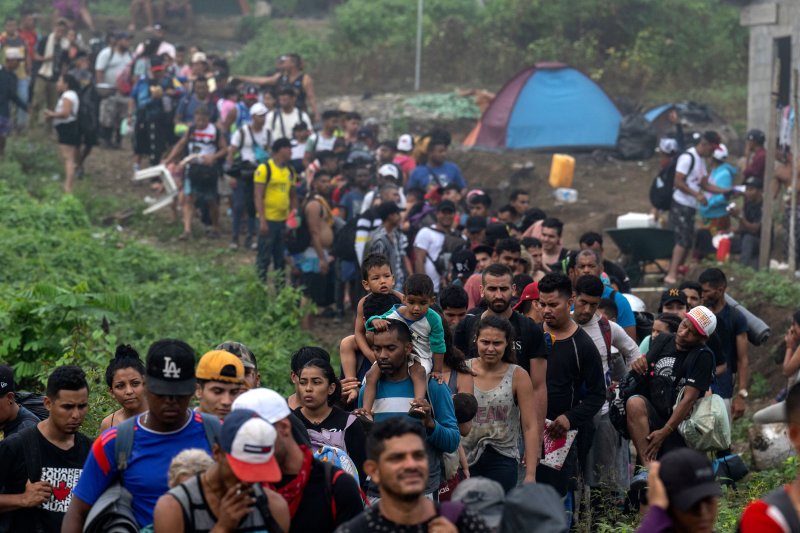 지난 9월22일(현지시간) 콜롬비아와 접경 지역인 파나마 다리엔주에 이주자들이 도착하고 있다. 파나마 당국에 따르면 올해 정글 지대인 이곳을 거쳐 미국 가까이 이동한 이주자가 약 50만명으로 추정되고 있다.AFP연합뉴스
