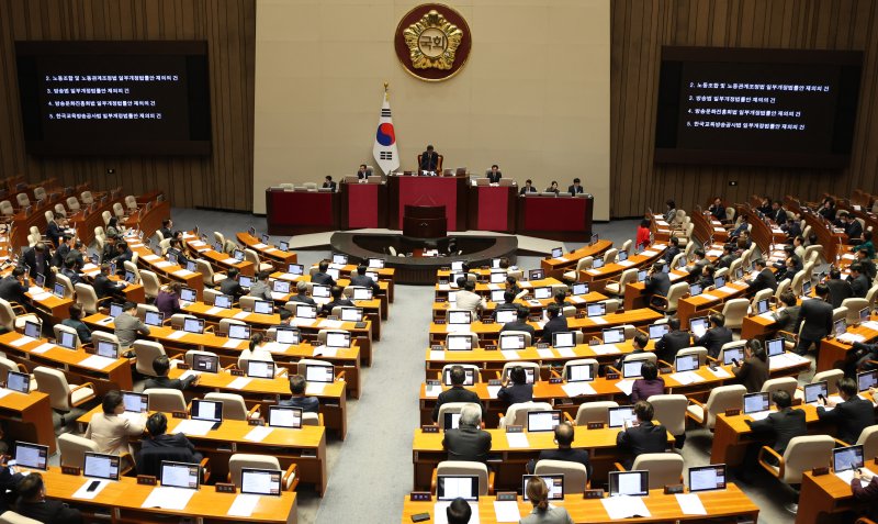 8일 오후 국회에서 열린 본회의 장면 /사진=뉴시스