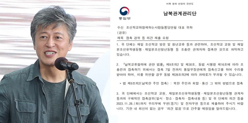 배우 권해효 등 영화인, 통일부 조사받는다..."조총련 무단접촉"