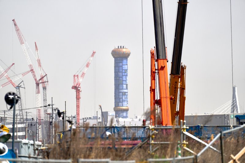 일본 오사카의 인공섬인 '유메시마'에 있는 2025년 오사카·간사이 만국박람회 개최지 건설 현장. 뉴시스