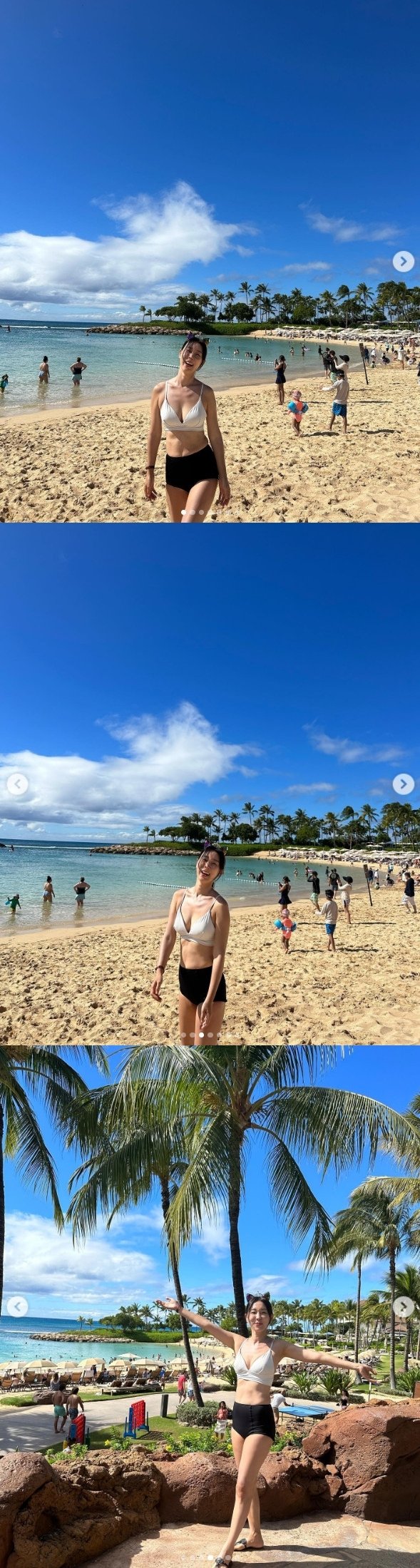 이지혜, 하와이 해변서 뽐낸 글래머 몸매…과감한 비키니