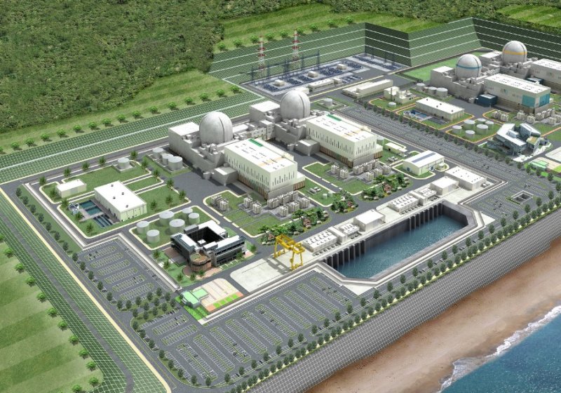 포스코이앤씨가 최근 주설비공사의 시공 계약을 체결한 신한울 원자력발전소 3·4호기의 조감도. 한국수력원자력 제공