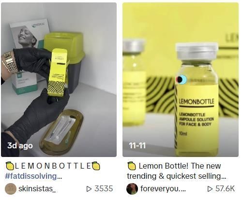 틱톡에서 #레몬보틀로 올라온 영상들. 사진=틱톡