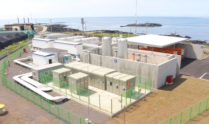 [제주=뉴시스] 제주시 구좌읍 행원리 소재 3㎿ 그린수소 생산시설