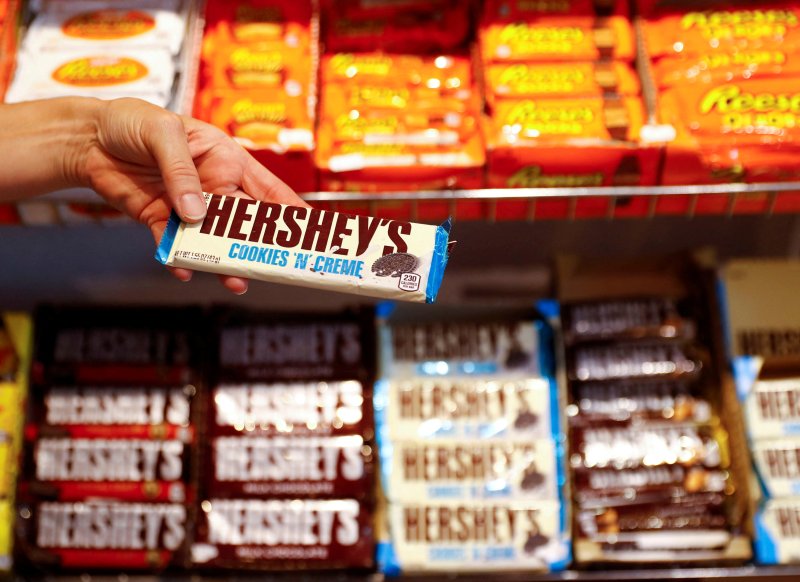 지난 2018년 8월 13일 독일 베를린에서 촬영된 미국 초콜릿 업체 허쉬의 제품들.로이터연합뉴스