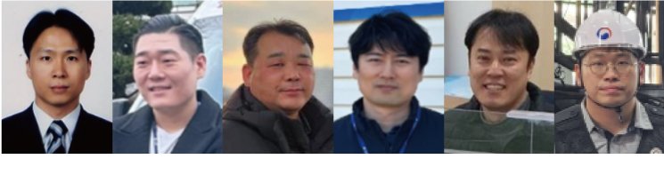 왼쪽부터 구자일, 엄성현, 강종필, 안세용, 박인채, 한진우 감독관.