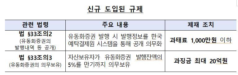 개정 자산유동화에 관한 법률 주요 내용 / 자료=금융감독원 제공