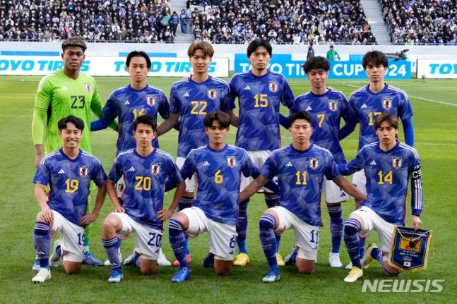 [도쿄=AP/뉴시스]일본 축구대표팀. 2024.01.01. /사진=뉴시스