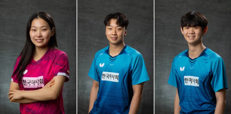 왼쪽부터 한국마사회 탁구단 신예 이다은·백호균·한은호선수(한국마사회 제공)