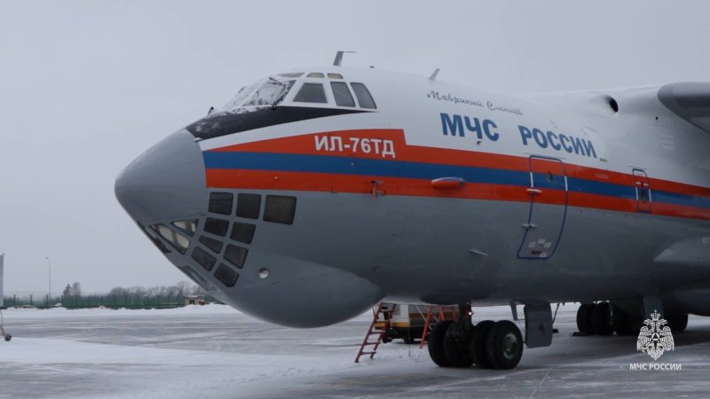 17일(현지시간) 러시아 모스크바인근 주코프스키 국제공항에서 촬영된 일류신(IL)-76 수송기.타스연합뉴스