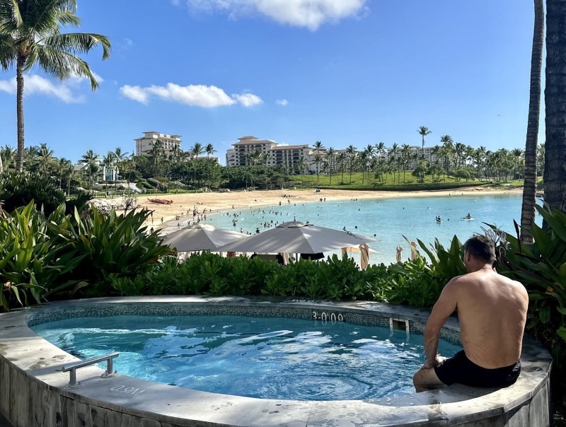 전용 해변과 해변과 이어진 자그마한 자쿠지ⓒ News1