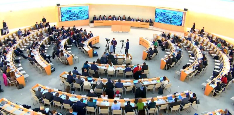 스위스 제네바에서 23일(현지시간) 열린 유엔의 중국에 대한 보편적 인권 정례 검토 회의(UPR). 유엔TV연합뉴스