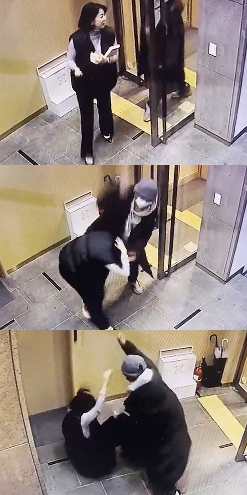 배현진 국민의힘 의원이 25일 오후 5시쯤 서울 강남구 청담동 거리에서 신원이 밝혀지지 않은 행인으로부터 머리를 가격당했다. 배 의원은 둔기로 추정되는 물체에 맞았으며, 피를 흘려 순천향병원으로 옮겨졌다. 사진은 배현진 의원 피습관련 CCTV 화면. (배현진 의원실 제공) 2024.1.25/뉴스1 ⓒ News1 송원영 기자