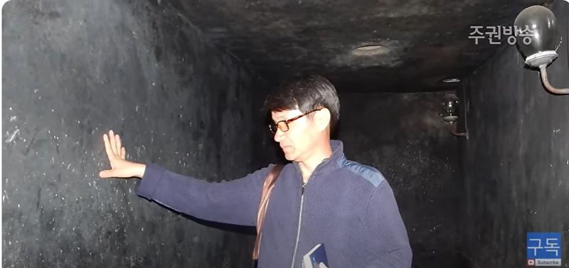 최재영 목사가 지난 2014년 10월께 출연했던 주권방송 모습. 당시 최 목사는 북한의 반미사상 교육장소인 황해도 신천박물관과 지하 방공호 현장을 방문했다.