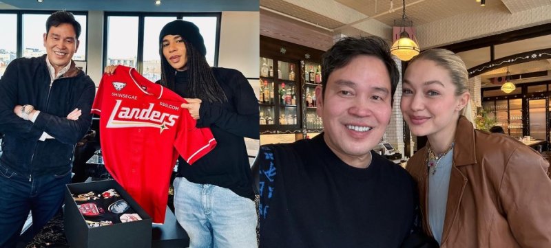 [서울=뉴시스]정용진 신세계그룹 부회장이 프랑스 명품 브랜드 '발망'의 수장 올리비에 루스탱(Olivier Rousteing)과 미국 톱모델 지지 하디드(Gigi Hadid)와 만난 사진을 자신의 SNS(소셜네트워크서비스)에 올렸다.2024.01.29.(사진=정용진 신세계그룹 부회장 인스타그램 캡처)photo@newsis.com