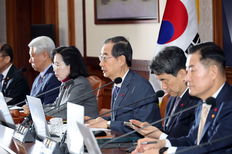 한덕수 국무총리가 30일 오전 서울 종로구 정부서울청사에서 열린 국무회의를 주재하고 있다.<div id='ad_body3' class='mbad_bottom' ></div> 사진=서동일 기자