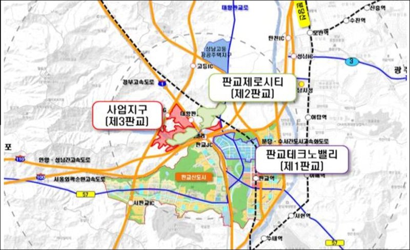제3판교 테크노밸리 위치도(경기도 제공)