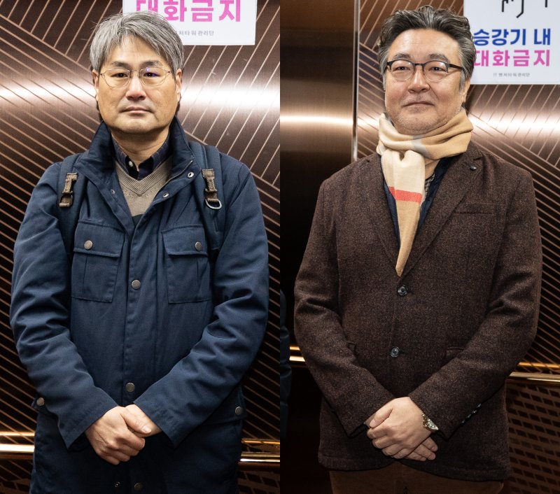 한윤제 스테이지엑스 입찰대리인(왼쪽)과 윤호상 마이모바일 입찰대리인이 29일 서울 송파구 아이티벤처타워에서 열린 제4 이동통신사 선정을 위한 5세대 이동통신(5G) 28기가헤르츠(㎓) 대역 주파수 신규사업자 경매(15라운드)에 각각 참석하고 있다. 2024.1.29/뉴스1 ⓒ News1 유승관 기자