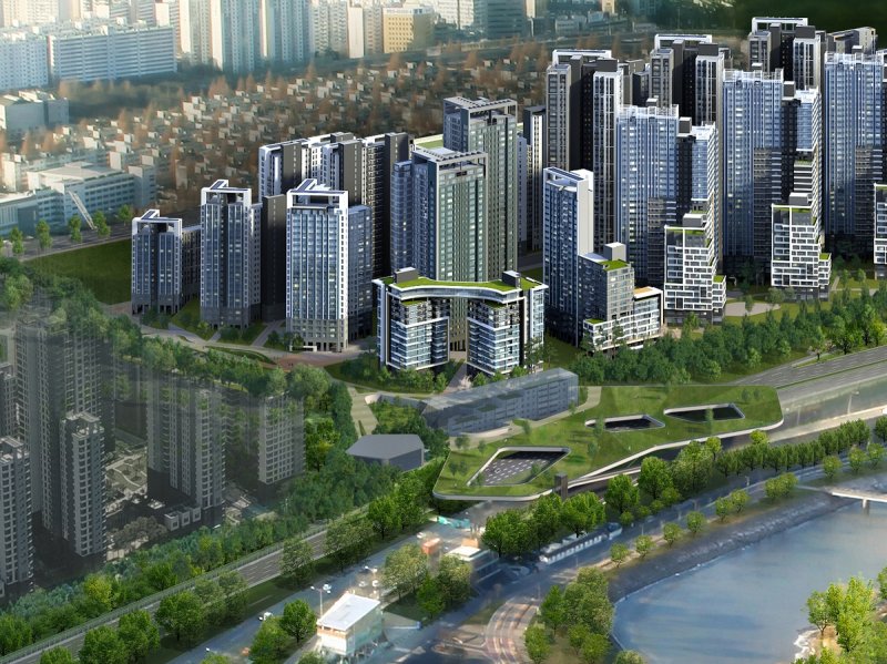 서울시는 반포주공1단지 재건축 부지에 ‘반포지구 한강연결공원 및 문화시설’을 조성하기 위한 국제설계를 공모한다. 반포지구 한강연결공원 조감도. 서울시 제공