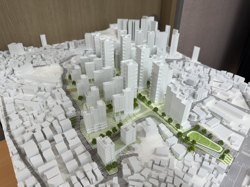 1일 오후 서계동 일대 주민을 대상으로 설명회에서 공개된 모형도.2024.2.1/뉴스1 ⓒ News1 한지명 기자