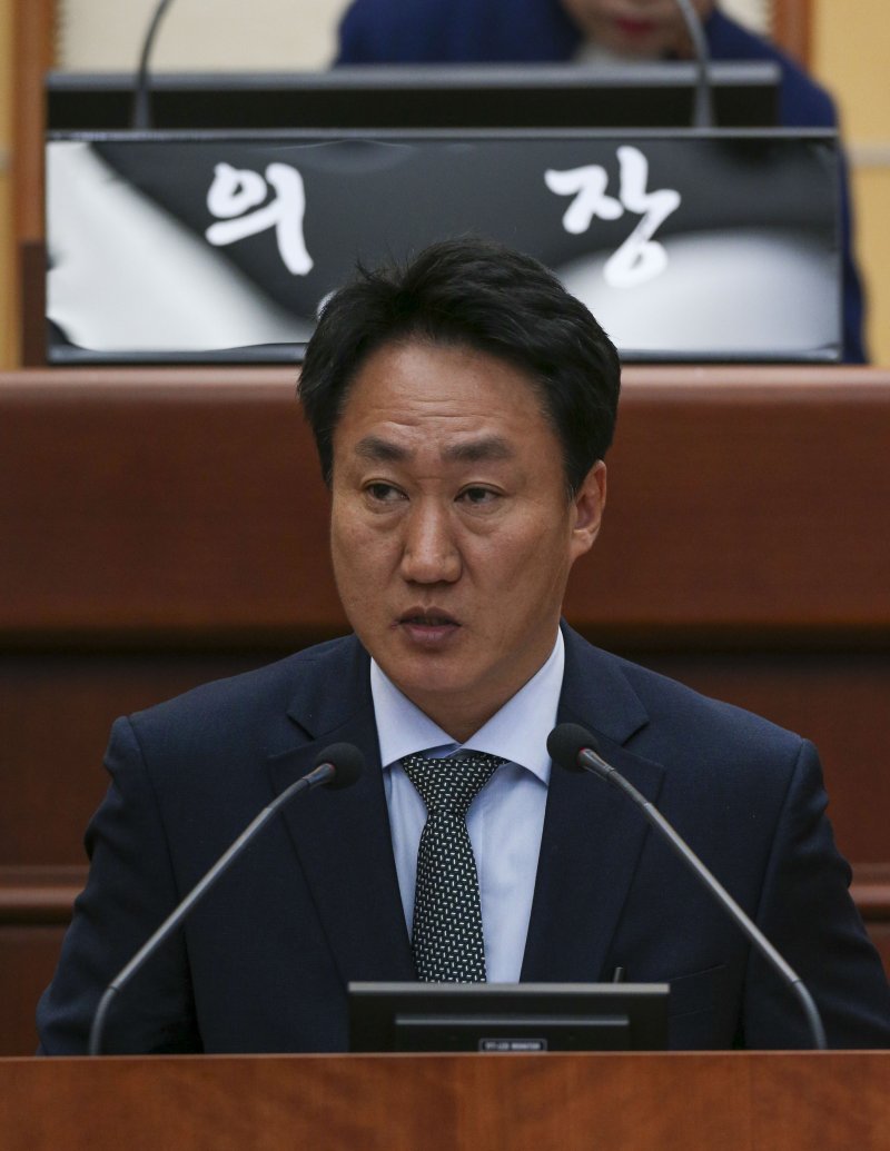 2일 진형석 전북도이 임시회에서 5분 발언을 하고 있다.(의회제공)2024.2.2/뉴스1