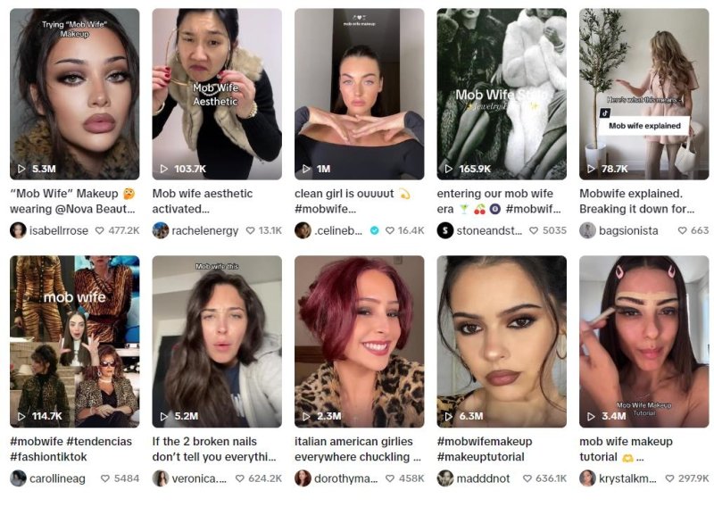 틱톡 'Mob Wife' 검색 포스팅 [틱톡 캡처. 재배포 및 DB 금지]