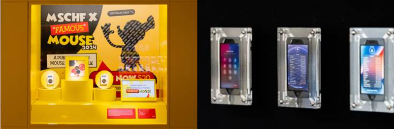 미스체프 'Famous Mouse 2024'(왼쪽)와 'Locked Apple iPhone7'. 대림미술관 제공