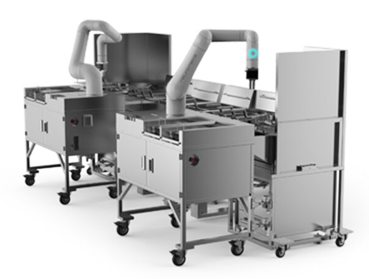 [서울=뉴시스] CJ프레시웨이 도입한 뉴로메카 협동 조리 로봇. (사진=CJ프레시웨이 제공)