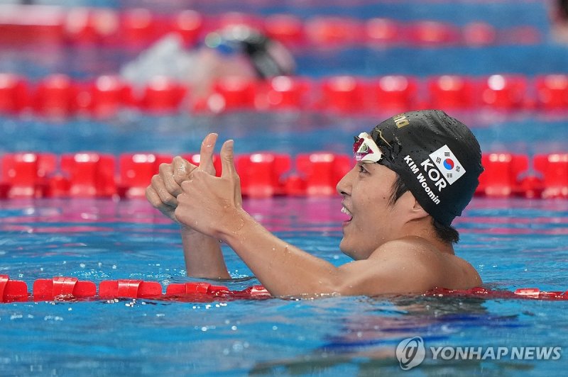 남자 자유형 400m 금메달 후보로 꼽히는 김우민 / 사진=연합뉴스