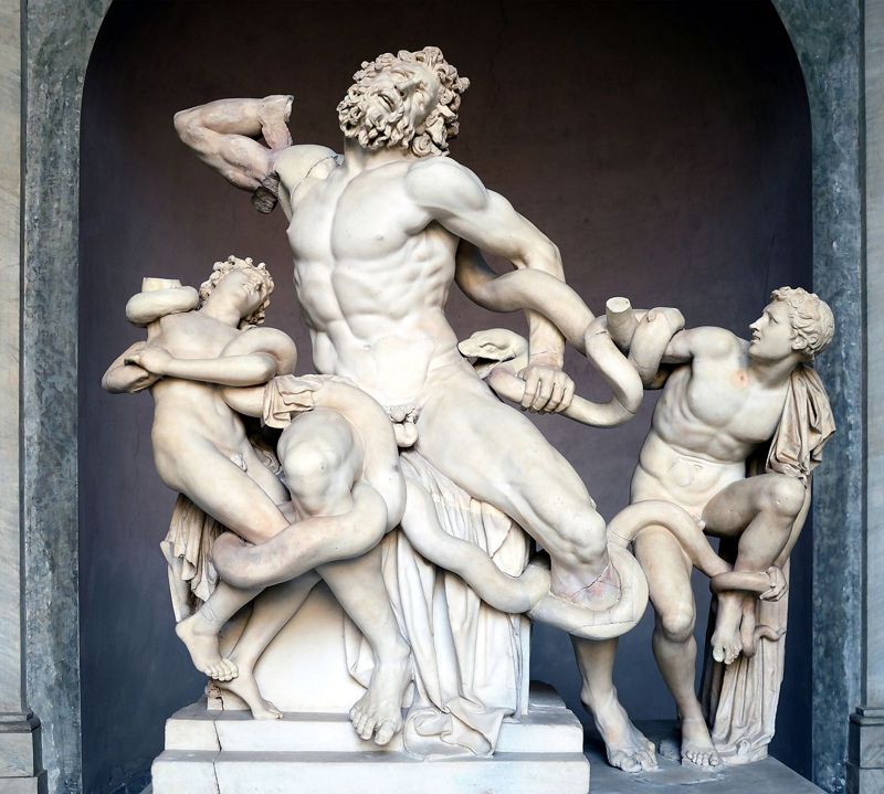 ‘라오콘 군상(BC 175~150, 205 x 158 x 105, 대리석, 바티칸 벨베데레 정원) 사진=위키피디아