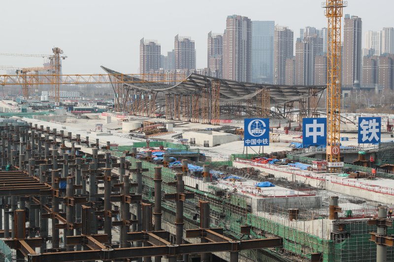 지난달 27일 중국 베이징 통저우 지역에서 촬영된 건설현장.신화연합뉴스