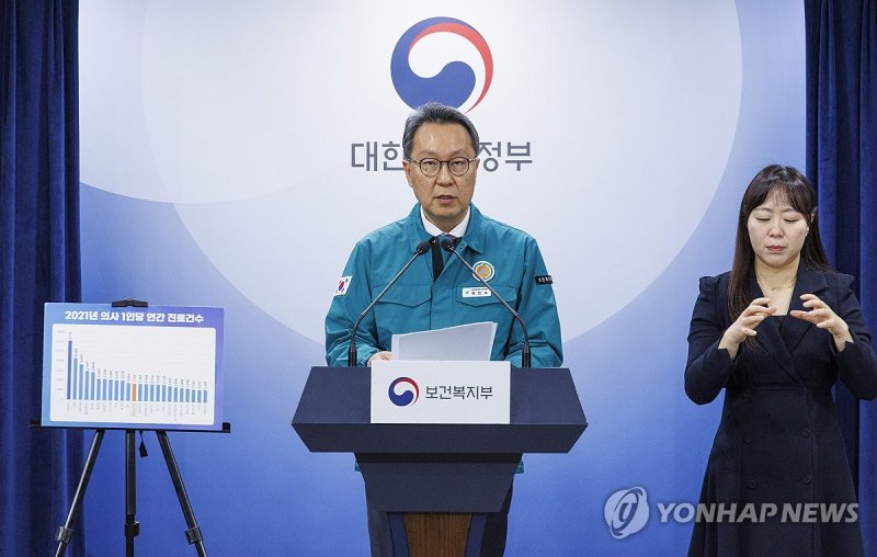 의사 집단행동 장기화에 따른 보건의료재난 위기 경보 '심각' 발표 의사 집단행동 장기화에 따른 보건의료재난 위기 경보 '심각' 발표 (서울=연합뉴스) 황광모 기자 = 중앙재난안전대책본부 제1총괄조정관인 박민수 보건복지부 2차관이 23일 오전 서울 종로구 정부서울청사에서 열린 의사 집단행동 중앙재난안전대책본부 브리핑을 하고 있다. 정부는 전공의 이탈 장기화 따라 보건의료재난 위기경보 '심각'을 발령하고, 초진 및 병원의 비대면 진료를 허용했다. 2024.2.23 hkmpooh@yna.co.kr (끝)