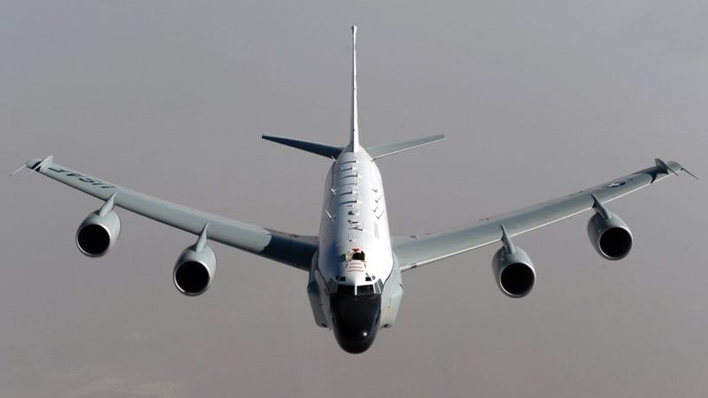 미 공군의 RC-135V '리벳조인트' 정찰기. 사진=미국의소리(VOA) 방송 홈페이지 캡처