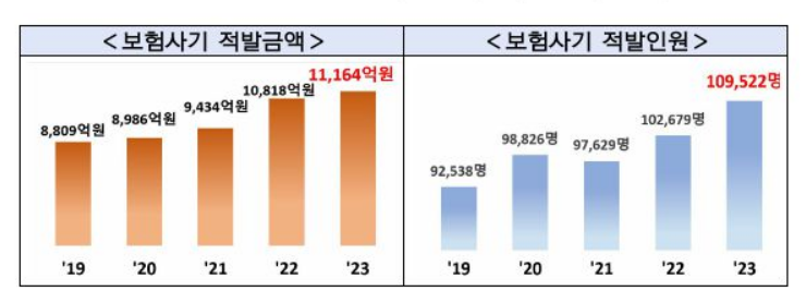 "30대·무직·자동차보험 사기 크게 늘어" 보험사기 적발 인원 1년 새 6.7%↑