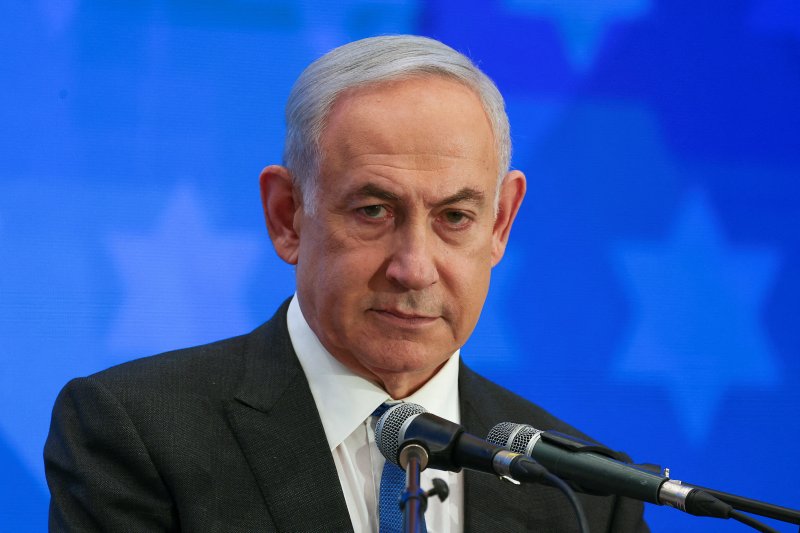 이스라엘의 베냐민 네타냐후 총리가 2월 18일 예루살렘에서 기자회견을 하고 있다.<div id='ad_body3' class='mbad_bottom' ></div>로이터연합뉴스