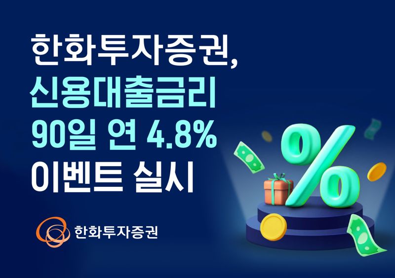 한화증권, 신용대출금리 90일간 연 4.8% 제공