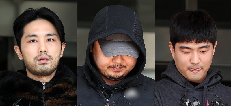'강남 납치·살해' 사건으로 재판에 넘겨진 이경우, 황대한, 연지호(왼쪽부터) /사진=뉴스1
