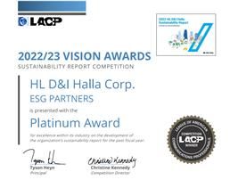 HL디앤아이한라 지속가능경영보고서의 LACP 수상 인증서. HL디앤아이 한라 제공