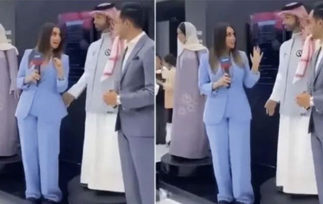 사우디아라비아의 한 인공지능(AI) 및 로봇 회사가 개발한 휴머노이드 로봇이 여성 기자를 부적절하게 만지는 모습이 포착됐다. 사진=X 캡처