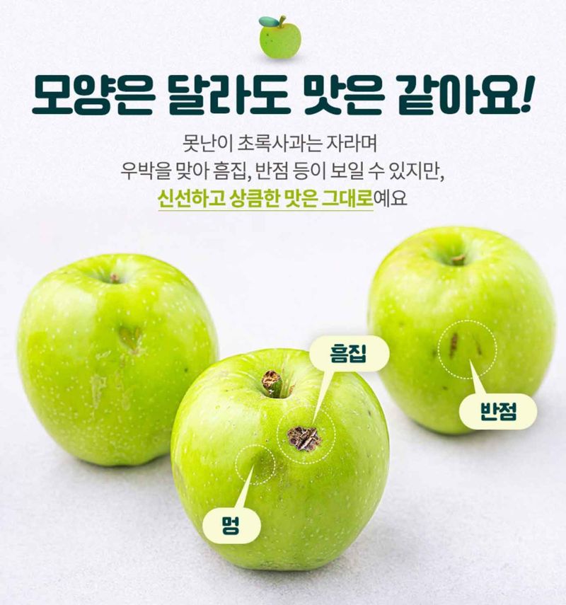 쿠팡이 지난해 9월 우박으로 인해 피해를 입은 '못난이 사과'를 대량 구입해 판매한 제품.