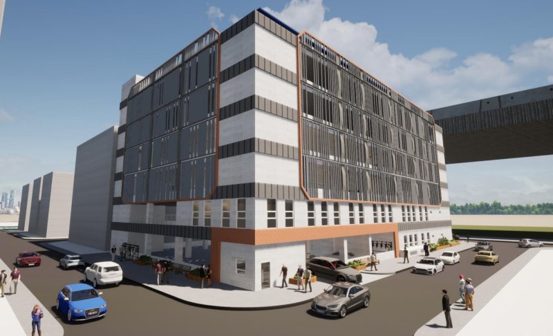 [과천=뉴시스] 오는 2026년 말 준공 예정인 주차타워 조감도.(조감도=과천시 제공).