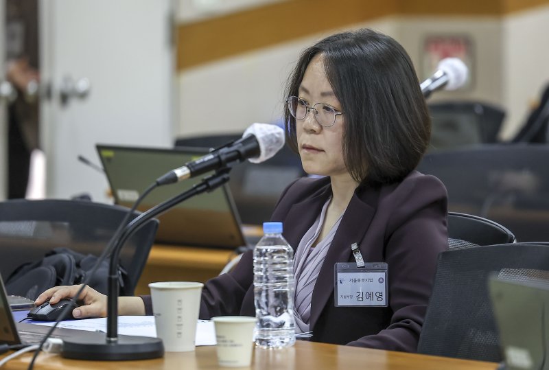 [고양=뉴시스] 정병혁 기자 = 8일 경기 고양시 사법연수원에서 열린 2024 상반기 전국법관대표회의에 의장 후보로 나선 김예영 서울동부지방법원 부장판사가 참석해 있다. 2024.04.08. jhope@newsis.com