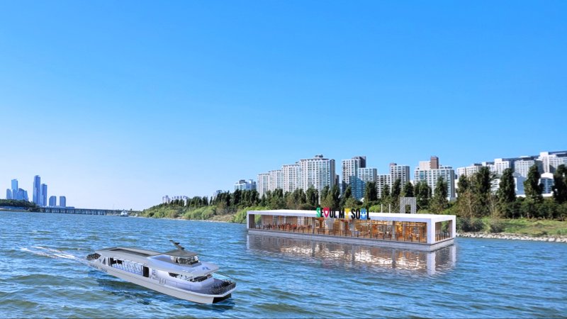 서울시는 오는 10월 한강에 새로 도입하는 수상 대중교통 '한강 리버버스' 선박 8대의 건조 작업에 돌입했다. 리버버스는 10월부터 시민이 이용할 수 있다. 한강 리버버스·선착장 조감도. 서울시 제공