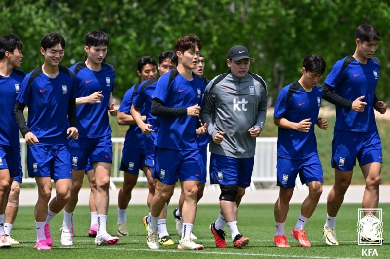 한국 23세 이하(U-23) 축구대표팀이 카타르 현지에서 훈련을 하고 있다. 사진=뉴시스
