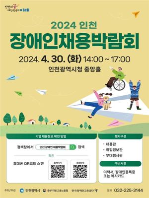 인천시는 오는 4월 30일 인천시청 중앙홀에서 오후 2∼5시 장애인 채용박람회를 개최한다. 인천시 제공.