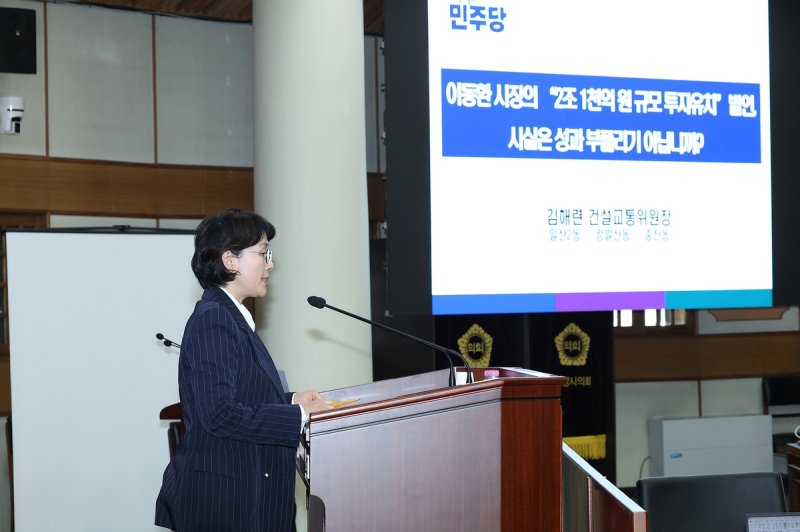 국제디지털경제발전기금 범죄 악용 가능성 지적하는 김해련 시의원 [김해련 시의원 제공, 재판매 및 DB 금지]