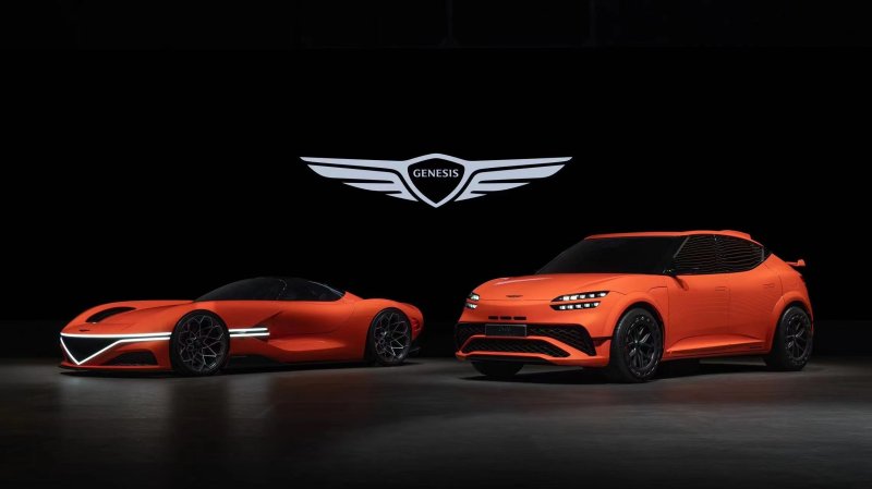 제네시스 브랜드가 25일(현지시각) 중국국제전람중심 순의관(China International Exhibition Center, Shunyi New Hall)에서 열린 '2024 베이징 국제 모터쇼(Auto China 2024)'에서 'G80 전동화 부분변경 모델'을 세계 최초로 공개했다. 이와 함께 고성능 영역으로의 브랜드 확장 의지를 담은 프로그램인 ‘제네시스 마그마’를 소개하고, 이를 적용한 ‘G80 전동화 마그마 콘셉트’를 처음으로 선보였다. (왼쪽부터) 제네시스 X 그란 베를리네타 콘셉트, GV60 마그마 콘셉트.(제네시스