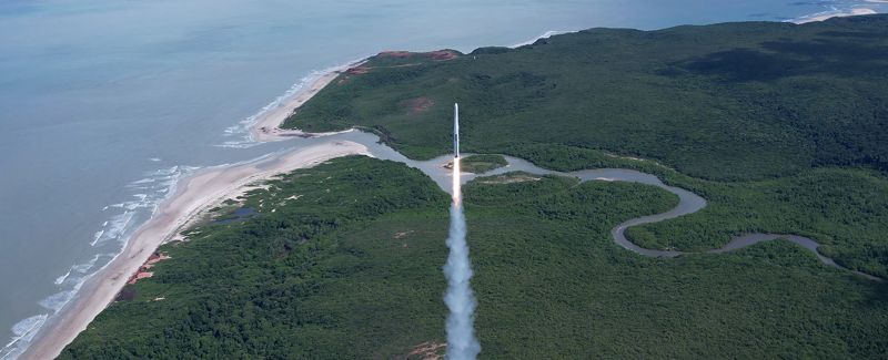 이노스페이스의 하이브리드 로켓 엔진을 적용한 비행성능 검증용 시험발사체 '한빛-TLV'가 지난 2023년 3월 브라질 알칸타라 우주센터에서 발사되고 있다. 이노스페이스 제공